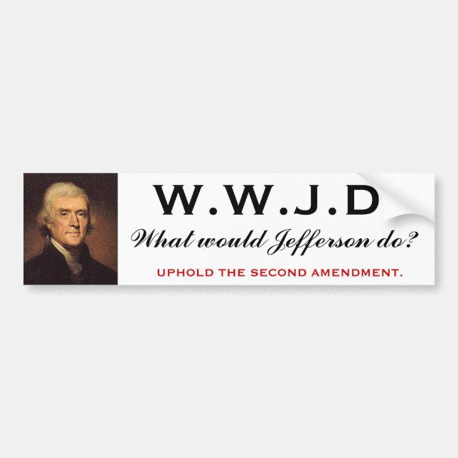 WWJD 1 BUMPER STICKER (Front)