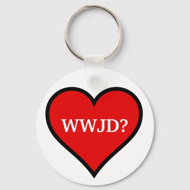 WWJD heart Key Ring (Front)