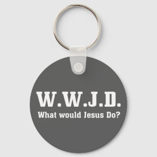 WWJD? What Would Jesus Do? Grey Key Ring