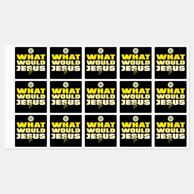 WWJD – What Would Jesus Do? Square Stickers (Sheet)