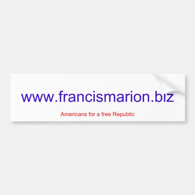 www.francismarion.biz bumper sticker (Front)