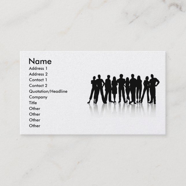 www_Garcya_us_human silhouetes vector, Name, Ad... Business Card (Front)