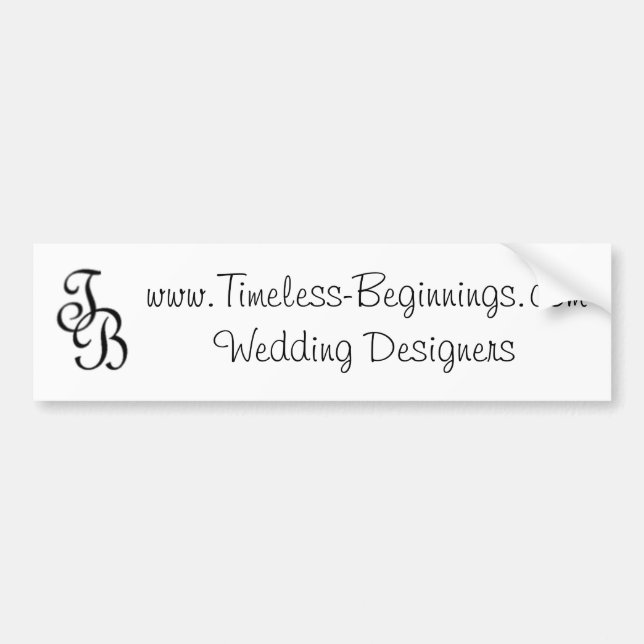 www.Timeless-Beginnings.comWedding Designers Bumper Sticker (Front)