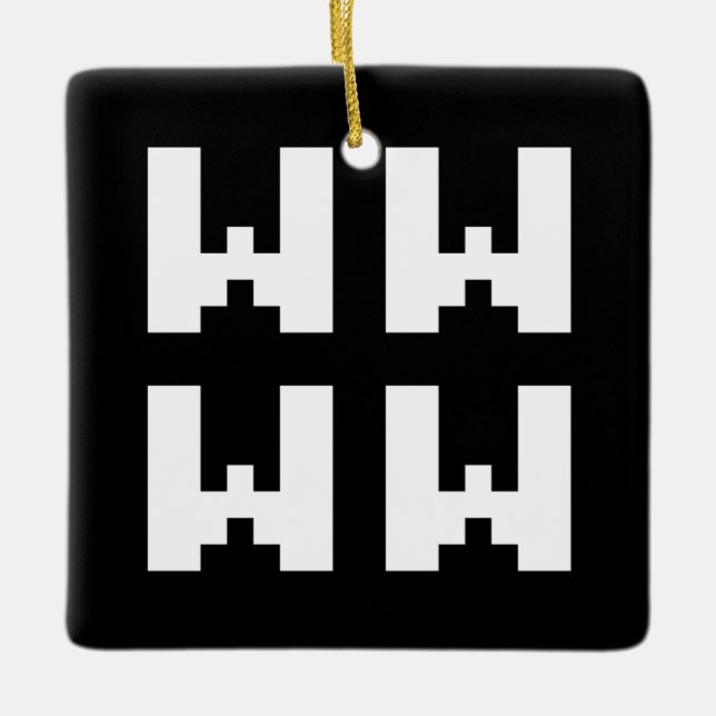 WWWW | LOL Japanese Internet Slang Ceramic Ornament (Front)