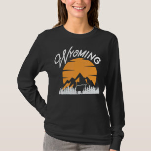 Wy Mountains State Wildlife Retro Wyoming U S Moun T-Shirt