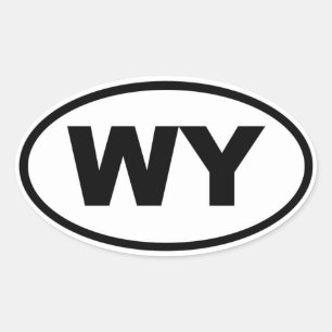 WY Wyoming Oval Sticker