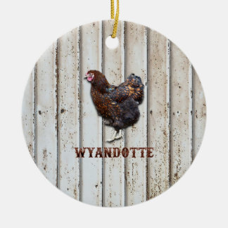 Wyandotte Chicken Ceramic Tree Decoration