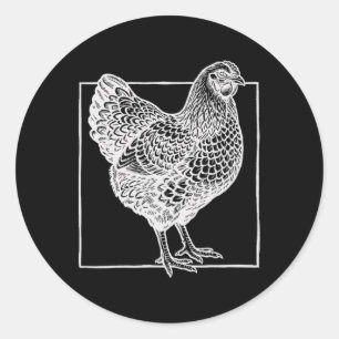 Wyandotte Chicken Portrait - Vintage Laced Farm Bi Classic Round Sticker