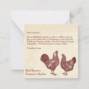 Wyandotte Chickens Elegant Custom Message Vintage Card