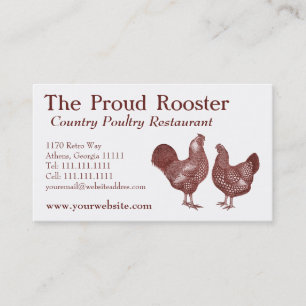 Wyandotte Chickens, Rooster and Hen Business Card