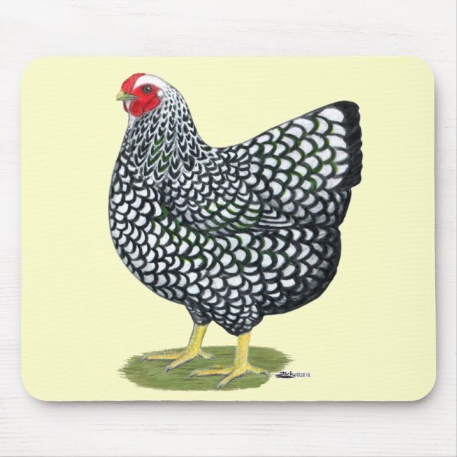 Wyandotte:  Silver-laced Hen Mouse Mat (Front)