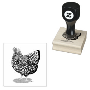 Wyandotte:  Silver-laced Hen Rubber Stamp