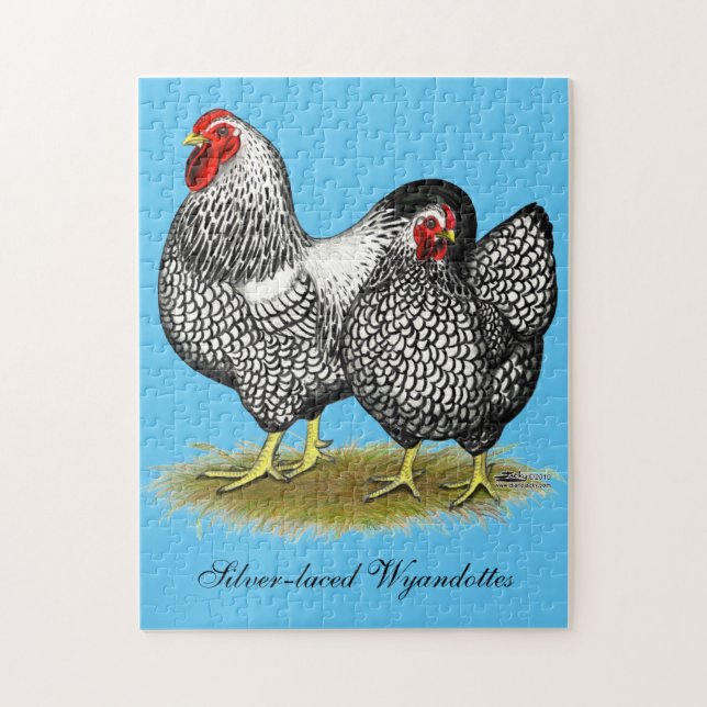 Wyandotte:  Silver Pair Jigsaw Puzzle (Vertical)
