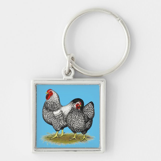 Wyandotte:  Silver Pair Key Ring (Front)