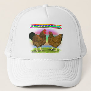 Wyandottes:  Golden-laced Rainbow Trucker Hat