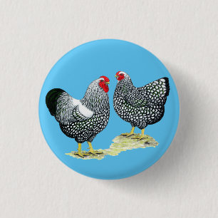 Wyandottes Silver-laced Pair 3 Cm Round Badge