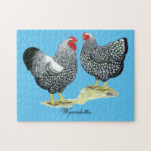 Wyandottes Silver-laced Pair Jigsaw Puzzle
