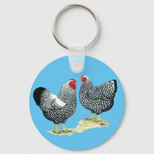 Wyandottes Silver-laced Pair Key Ring