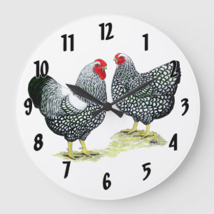 Wyandottes Silver-laced Pair Large Clock