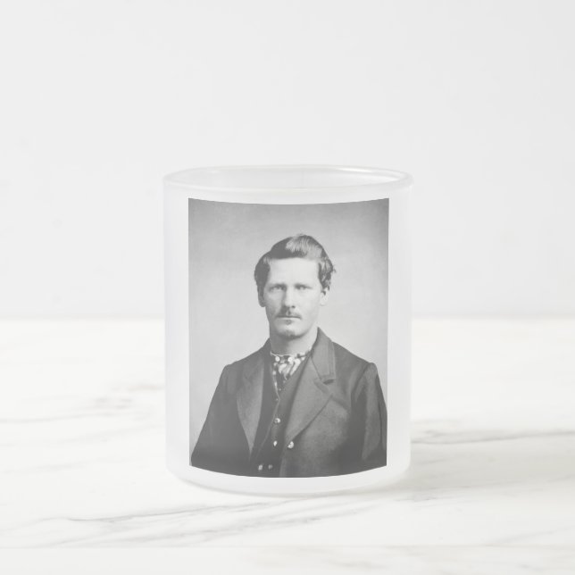 Wyatt Earp: Lawman, Gunfighter, Saloon Keeper Frosted Glass Coffee Mug (Center)
