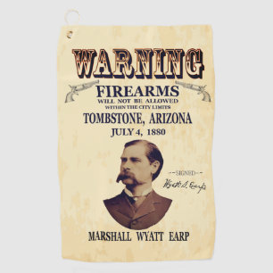 Wyatt Earp Marshall 👮♂️ Gunfighter Lawman  Golf Towel