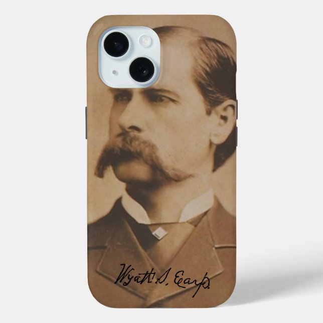Wyatt Earp Portrait and Signature Case-Mate iPhone Case (Back)