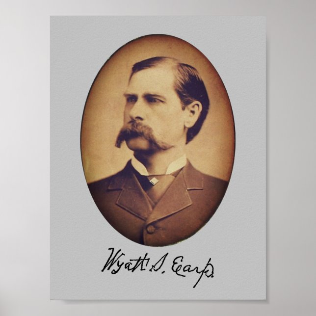 Wyatt Earp Portrait and Signature Poster (Front)