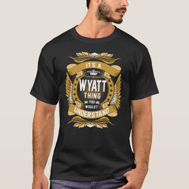 WYATT Name, WYATT family name crest T-Shirt (Front)