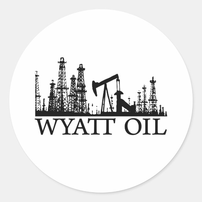 Wyatt Oil / Black Logo Classic Round Sticker (Front)