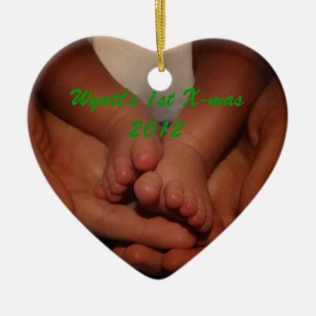 Wyatt's 1st X-mas Ceramic Tree Decoration (Front)
