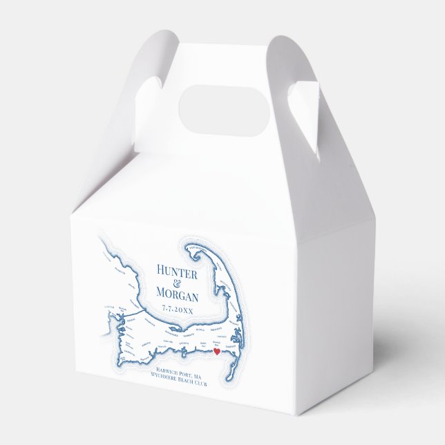 Wychmere Beach Club Cape Cod Wedding Elegant Favour Box (Front Side)