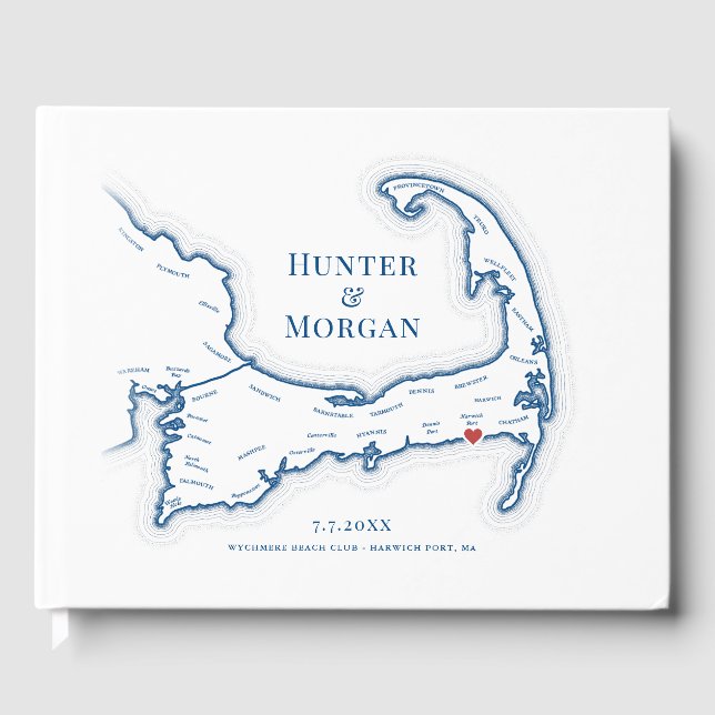 Wychmere Beach Club Cape Cod Wedding Guest Book (Front)