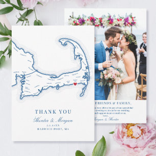 Wychmere Beach Club Cape Cod Wedding Photo Thank You Card