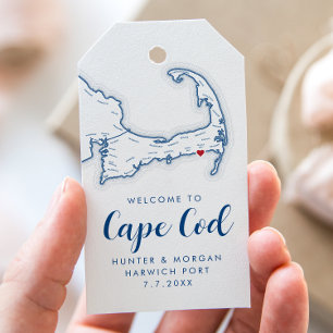 Wychmere Beach Club Modern Navy Wedding Welcome Gift Tags