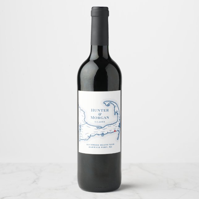 Wychmere Destination Wedding Wine Label (Front)
