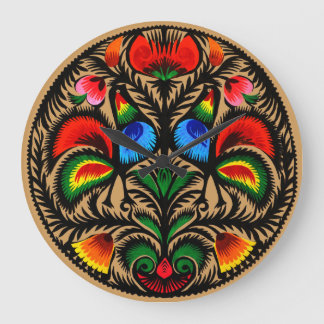 Wycinanki Clock Poland / multicolor