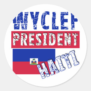 WYCLEF President Haiti Tshirts, Mugs, Buttons Classic Round Sticker