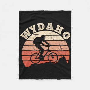 Wydaho Wyoming Idaho Mountain Biking Biker Cyclist Fleece Blanket