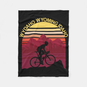 Wydaho Wyoming Idaho Mountain Biking Biker Cyclist Fleece Blanket