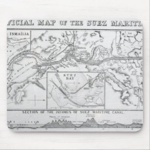 Wyld's Official Map of the Suez Maritime Canal Mouse Mat