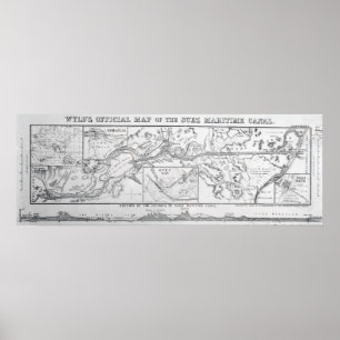 Wyld's Official Map of the Suez Maritime Canal Poster
