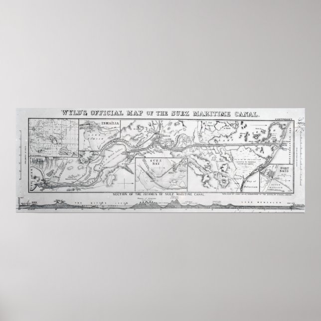 Wyld's Official Map of the Suez Maritime Canal Poster (Front)
