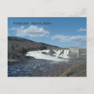 Wyman Dam Hydro Station, Moscow, Maine Postcard