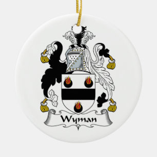 Wyman Family Crest Ceramic Tree Decoration