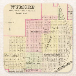Wymore and Filley, Nebraska Square Paper Coaster