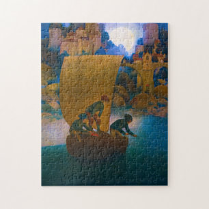 Wynken, Blynken and Nod, 1905 by Maxfield Parrish Jigsaw Puzzle