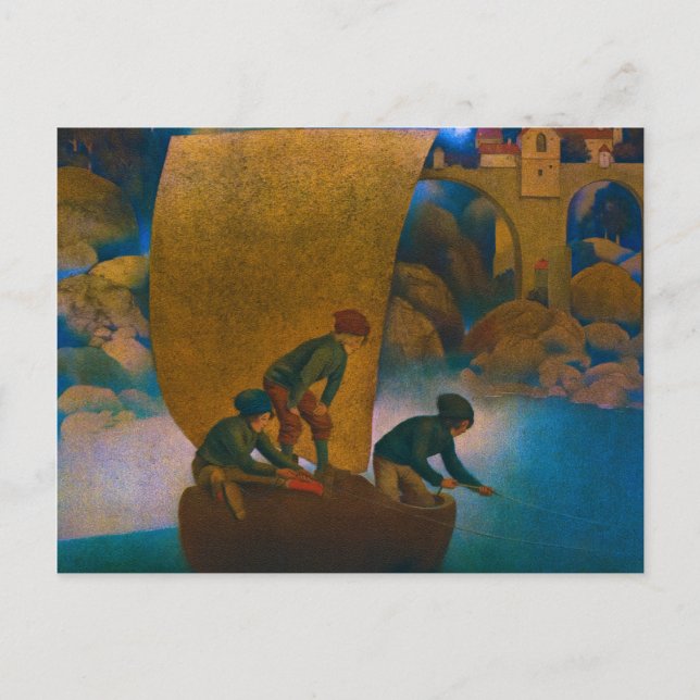 Wynken, Blynken and Nod, 1905 by Maxfield Parrish Postcard (Front)