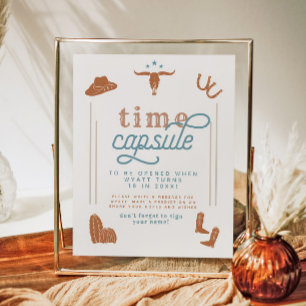 WYNONA Burnt Orange Blue Cowboy Time Capsule Poster