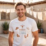 WYNONA Orange & Teal Cowgirl Rodeo Daddy T-Shirt<br><div class="desc">This t shirt features cute orange and teal cowgirl graphics and the words 'rodeo daddy' in a sweet rodeo font combination. This dad shirt is the perfect gift for your favourite daddy,  a first birthday party shirt,  or works as a great pregnancy announcement idea.</div>