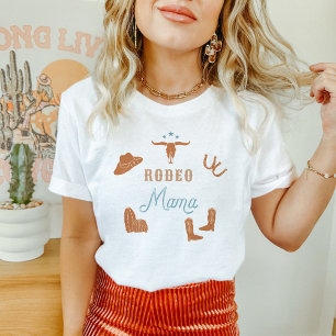 WYNONA Orange & Teal Cowgirl Rodeo Mama T-Shirt